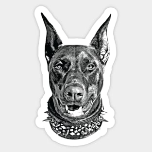 Stunning Doberman Black & White Sticker